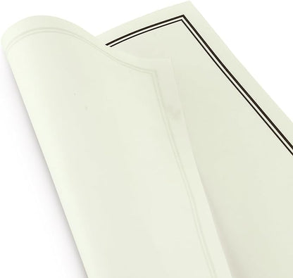 72 Pieces Stationery Set with Envelopes (48 Paper Sheets + 24 Envelopes) for Letter Writing, Black Border Design Stationery Paper Sheets and Envelopes