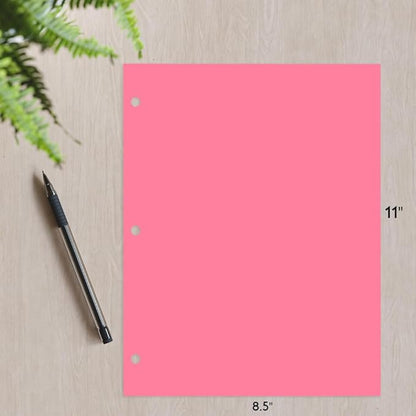 Copy And Printing Color Paper, 20 Lb. 3 Hole Punch 500 Sheets Per Ream. (Cherry)