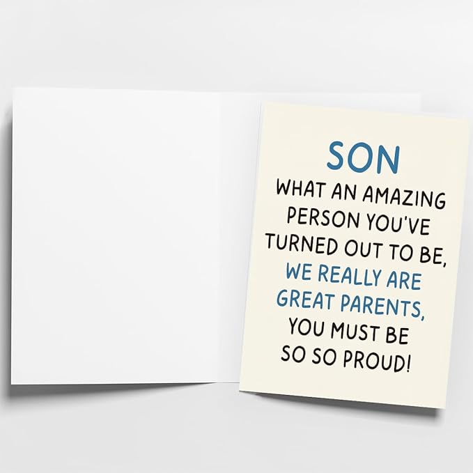 Son Birthday Card | Birthday Card Son | Birthday Card for Son | Son Birthday Card from Mom, Dad, and Parents | Funny & Happy Birthday Card for Adult Son | Birthday Gifts for Son