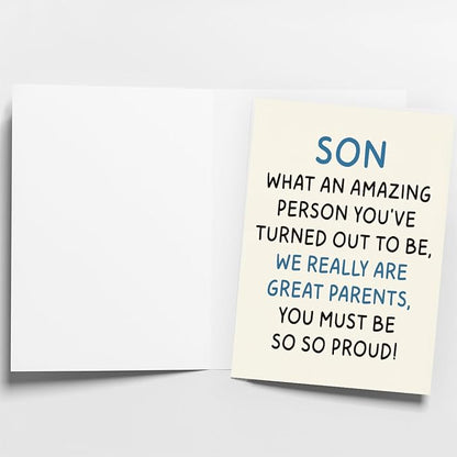 Son Birthday Card | Birthday Card Son | Birthday Card for Son | Son Birthday Card from Mom, Dad, and Parents | Funny & Happy Birthday Card for Adult Son | Birthday Gifts for Son