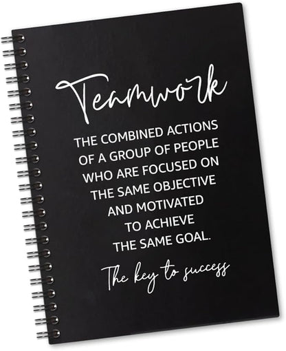 Teamwork 160 Blank Pages Spiral Notebook, Team Notebooks for Employees, New Job Gifts Promotion Gifts, Teamwork Gifts for Coworkers, Team Gifts for Staff, Office Team Work Gifts for Colleague D