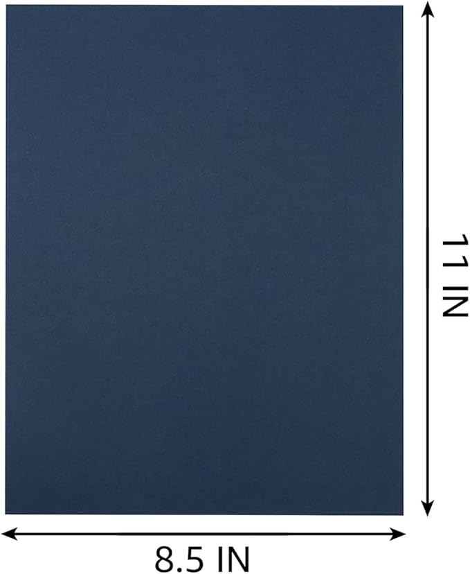 100 Pack Thick Paper Cardstock Blank Heavy Cards Stock for Invitations, Greeting Cards Making, Postcards, Photos, 250GSM Thick Paper (Navy Blue, 8.5x11 inches)