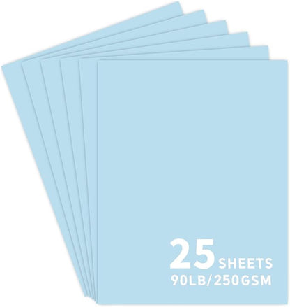 25Sheets Light Blue Cardstock Paper, 8.5 x 11 Card stock for Cricut, Thick Construction Paper for Card Making, Scrapbooking, Craft 90 lb / 250 gsm(Light Blue)…
