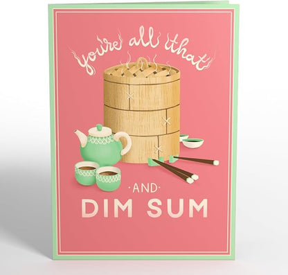 Lovepop Everyday Pop-Up Card for Her, Him, Girls, Boys - 3D Love Greeting Cards - Dim Sum - 5" x 7" - Blank Note Card & Envelope Included