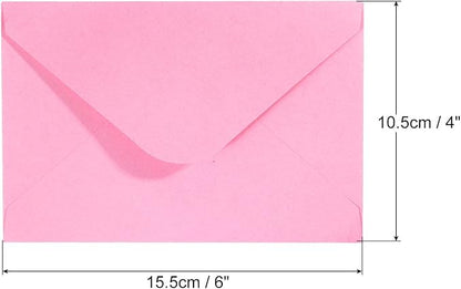 PATIKIL Mini Envelopes, 50 Pack Gift Cards Business Cards Envelope for Greeting Weddings, Pink
