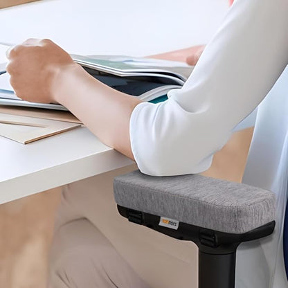 Office Chair Arm Covers with Memory Foam Elbow Pillow for Forearm Pressure Relief, Grey Arm Rest Covers for Office Chairs, Wheelchair, Comfy Gaming Chair