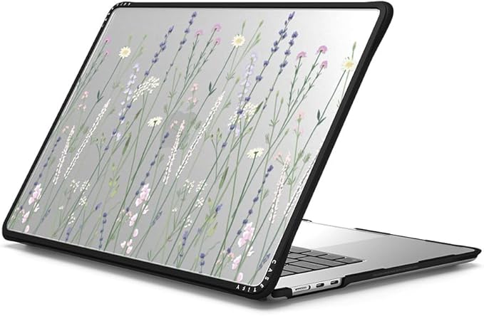 CASETiFY Impact MacBook Air 15" (2023/2024) Case [Enhanced Protective Corner Design/Ventilation Cutouts/Anti-Slip Grip] - Gigi Garden Florals - MacBook - Clear Black
