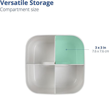 BLUE GINKGO Stackable Organizer Caddy – Korean-Made Portable Tote for Bathroom, Office, Crafts, or School Supplies (Square, White)