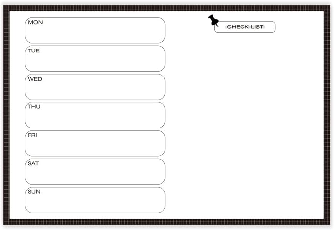 GEEKBEAR Dry Erase Refrigerator Calendar with 3 Markers - Attachable to Any Fridge with Special Suction Cups - Monthly and Weekly Designs, Acrylic - 15.7" x 10.6" (05. Black, Weekly)