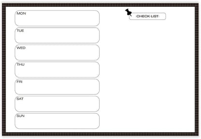 GEEKBEAR Dry Erase Refrigerator Calendar with 3 Markers - Attachable to Any Fridge with Special Suction Cups - Monthly and Weekly Designs, Acrylic - 15.7" x 10.6" (05. Black, Weekly)