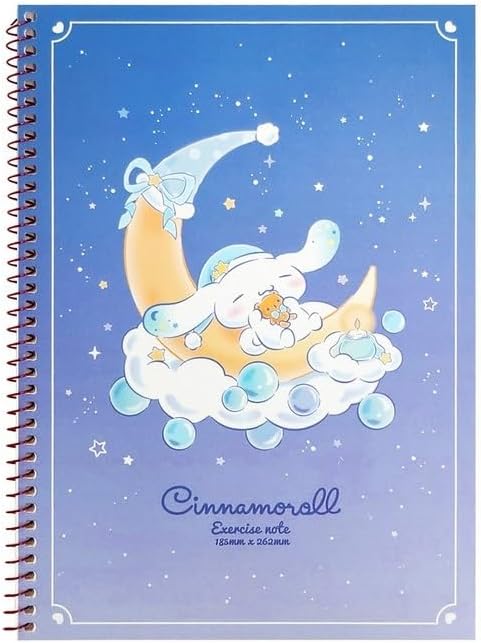 Cute Unruled Blank Spiral Notebook, About 60 Sheets, 7.3 x 10.3 Inches, About 60 Sheets (Blue)