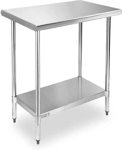 STABLEINK NSF Stainless Steel Table, 24 x 30 Inches Metal Prep & Work Table with Adjustable Undershelf, for Commercial Kitchen, Restaurant, Hotel and Garage