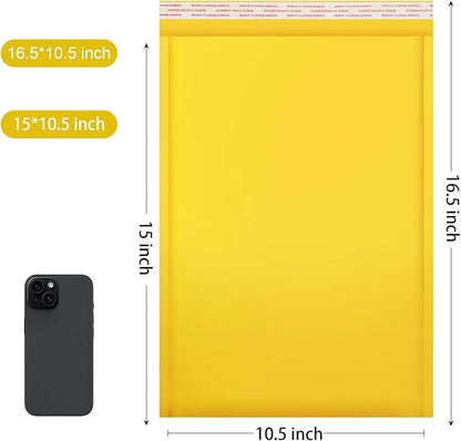 Dasen Kraft Bubble Mailers 10.5x15 Inch 50 Pcs,Small Self-Sealing Waterproof Cushioned Mail Shipping Bags,Yellow Padded Envelopes #5