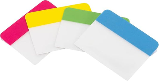 Desk Tech Sticky Index Tabs, 1.5" x 2", 16 Sheets - 4 Colors Self Adhesive File Tabs Flags Colored Page Markers Labels for Binders, Books and Notebooks