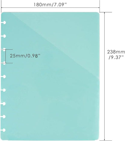 Discbound Dividers with Pockets Discbound Notebook 7x9.25'' Divider 9 Disc Bound Classic Size Planner Inserts Pocket 5pcs Plastic Index Dividers for Binder Folder Office