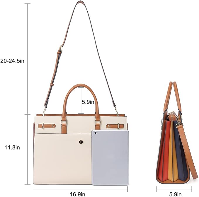 CLUCI Briefcase for Women Leather Laptop 15.6 Inch Business Ladies Work Computer Tote Bags
