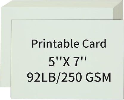 50 Pack 5x7 Cream White Cardstock Paper, Thick Index Card for Printer, 92lb/250GSM Heavyweight Blank Card, Postcards, Wedding Invitation, DIY Crafting, Greeting Card Making
