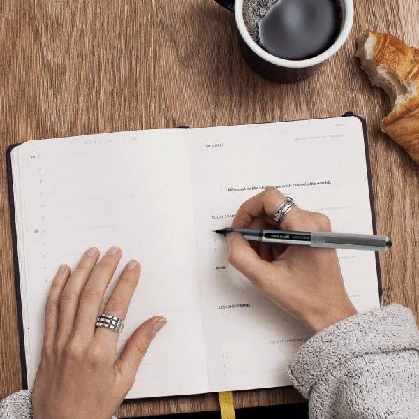 Vision Rollerball Pens, Violet Pens Pack of 12, Fine Point Pens with 0.7mm Medium Black Ink, Ink Black Pen, Pens Fine Point Smooth Writing Pens, Bulk Pens, and Office Supplies, Similar to Gel Pens