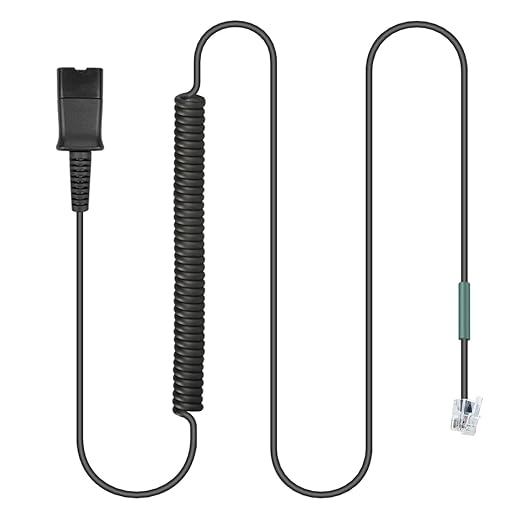 U10P Headset Adapter RJ9 to QD Cable for Plantronics Quick Disconnect Headset Cord Compatible with Polycom VVX411 VVX410 VVX311 VVX310 Plantronics ShoreTel Avaya NEC Aastra Mitel Nortel Landline Phone