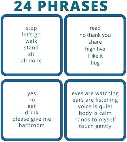 Communication Cards: Basic Phrases with Book Ring - Heavy Duty