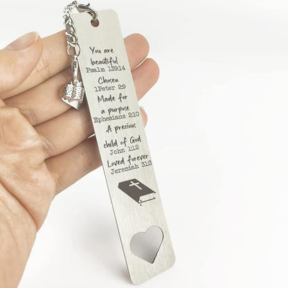 Inspirational Christian Bookmark for Women Bible Verse Bookmark,Book Lover,Bookworm, Godson, Goddaughter, Godchild, Book Accessories, Reading Gifts, Book Gifts, Birthday Christmas Gifts