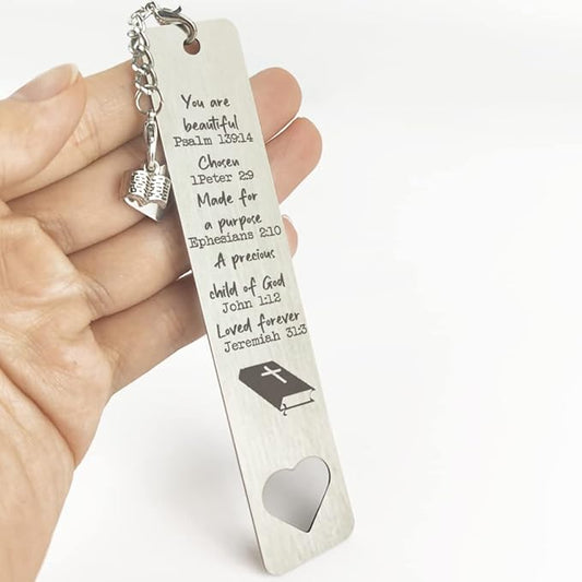 Inspirational Christian Bookmark for Women Bible Verse Bookmark,Book Lover,Bookworm, Godson, Goddaughter, Godchild, Book Accessories, Reading Gifts, Book Gifts, Birthday Christmas Gifts