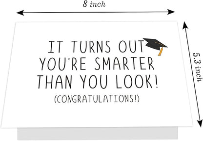 Ogeby Funny Graduation Card Gifts for Him Her, Cute Graduation Card, Turns Out You're Smarter Than You Look
