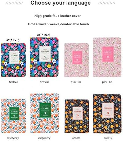 Flowery Journal, Planner Notebook and Calendar Schedule Organizer (Pink Cherry Blossom, A7(5 inch))