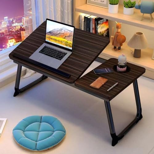 Laptop Desk for Bed Couch,Adjustable Bed Laptop Table,Laptop Stand for Bed,Portable Lap Desk for Laptop,Laptop Bed Tray Table with Cup Holder,Foldable Bed Table for Laptop and Writing Eating(Black)