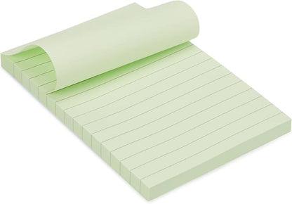 Amazon Basics Sticky Note Pads, Lined, 4x6, Rectangular, Assorted Colors, Pack of 5