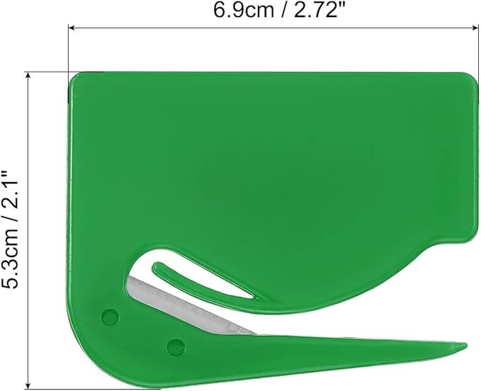 PATIKIL Letter Opener Envelope Slitter, 8 Pcs Mail Slitter with Razor Safe Mail Opener for Envelope Paper Package Open for Home, Office Green