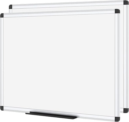 VIZ-PRO Magnetic Dry Erase Board, 36 X 24 Inches, Pack of 2, Silver Aluminium Frame