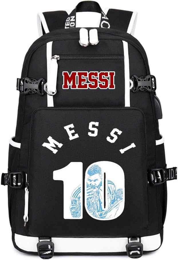 Soccer Superstar M-essi 10 Multifunctional Laptop Backpack Teenage Travel Backpack Fans Schoolbag (A2)
