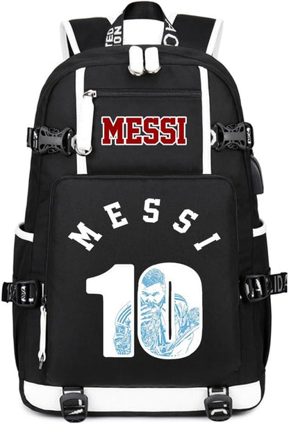Soccer Superstar M-essi 10 Multifunctional Laptop Backpack Teenage Travel Backpack Fans Schoolbag (A2)