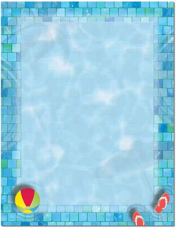 Swimming Pool Letterhead Laser & Inkjet Printer Paper, 25 pack