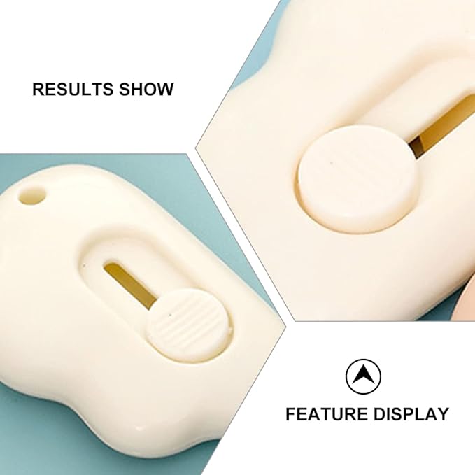Angoily 3pcs for Home Utility Mini Retractable Lock Opening Tool School Pocket Knife Function Portable Knives Cutting Students Cardboard Craft Cartons Letter Practical Animal Box Cutter