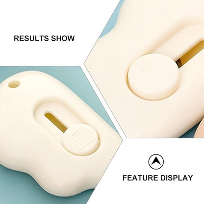Angoily 3pcs for Home Utility Mini Retractable Lock Opening Tool School Pocket Knife Function Portable Knives Cutting Students Cardboard Craft Cartons Letter Practical Animal Box Cutter