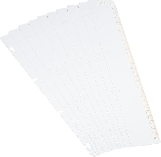 PATIKIL 11.8"x2.2" Bookmark Ruler, 10 Pack Snap-in Ruler Page Marker Book Mark Measuring Tools for A4 Binder Notebook, Gold