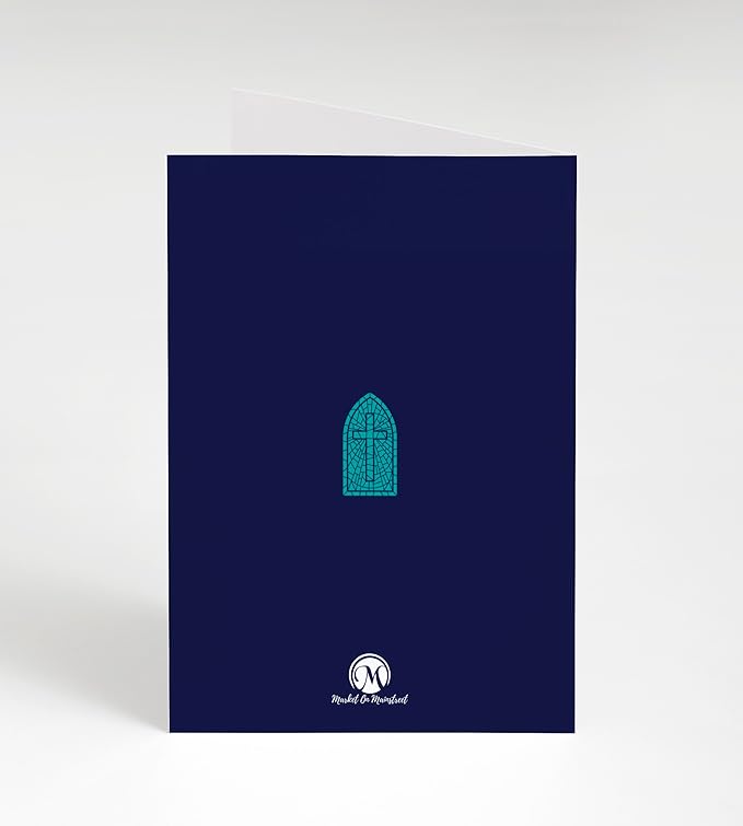 M Market On Mainstreet Christian Ordination Card w/Envelope, 5x7 inches, Made in the USA (Stained Glass, Single Card)