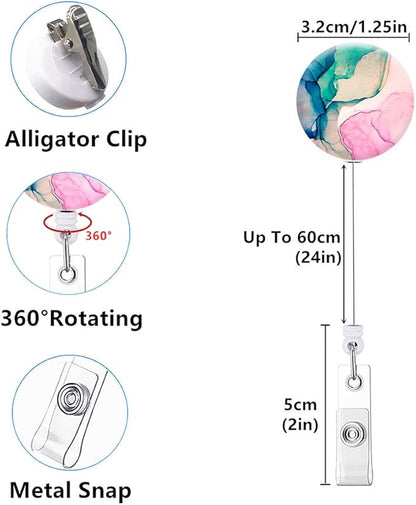 Badge Reels,Nurse Badge Holder,Retractable Badge Reel with Clip ID Card Holders for Office Worker Doctor Nurse