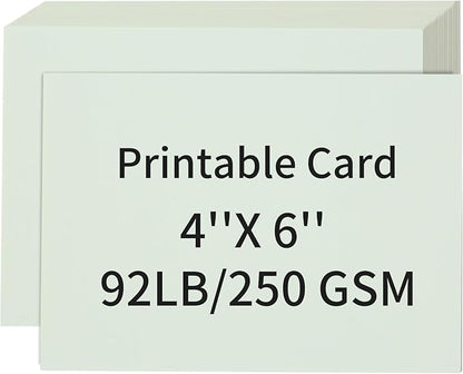 50 Pack 4x6 Cream White Cardstock Paper, Thick Index Card for Printer, 92lb/250GSM Heavyweight Blank Card, Postcards, Wedding Invitation, DIY Crafting, Greeting Card Making