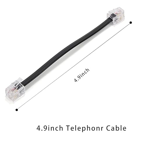 RJ11 Cable 2 Way Telephone Splitter 3 Pack, Black, Splitter 6P4C Connector Phone Line Cord Adapter with Cable for Landline Telephone Wire, Suitable for Telephone, Fax Machine