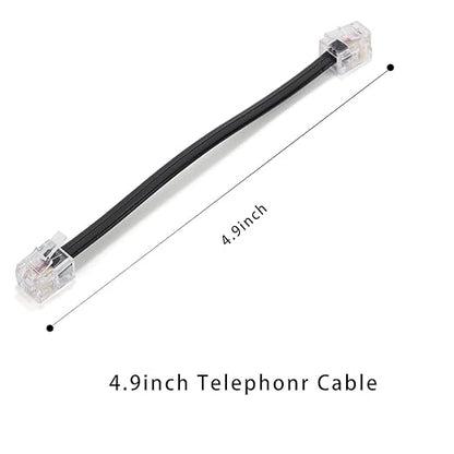 RJ11 Cable 2 Way Telephone Splitter 3 Pack, Black, Splitter 6P4C Connector Phone Line Cord Adapter with Cable for Landline Telephone Wire, Suitable for Telephone, Fax Machine