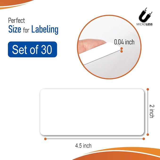 Dry Erase Magnetic Label White Colored 2 x 4.5 inch