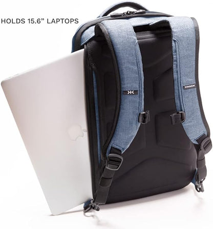 Knack Series 1 Laptop Backpack Fits up to 15 Inch - Knack Bags Carry-On Backpack, TSA Approved, Expandable Travel Backpacks With 3 Day Outfit Capacity (Indigo Blue, Medium)