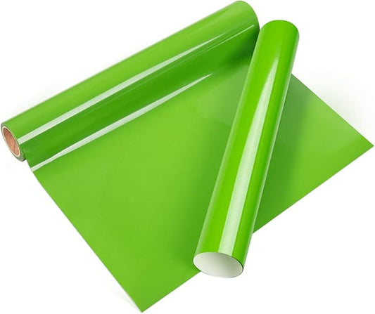 VINYL FROG Heat Transfer Vinyl Roll HTV Vinyl - 12" x5ft Light Green Iron on Vinyl for T-Shirts, Heat Press Vinyl for DIY Craft Designs (Light Green)