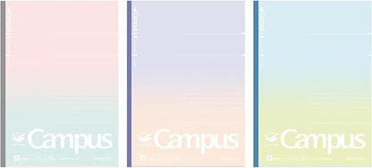 KOKUYO Composition Notebooks, 3 Pack Campus Smart B5 Comp Book with Dotted A 7mm Rule, 30 Sheets, School Lined Notebook in Souffle Tone, Journal Notebook for Women Note Taking. (NO-GS3CWAT-L2X3)