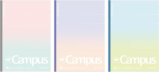 KOKUYO Composition Notebooks, 3 Pack Campus Smart B5 Comp Book with Dotted A 7mm Rule, 30 Sheets, School Lined Notebook in Souffle Tone, Journal Notebook for Women Note Taking. (NO-GS3CWAT-L2X3)