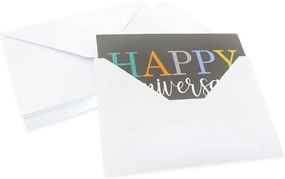 Juvale 36 Pack Happy Anniversary Cards with Envelopes for Work, Wedding, Employees, 6 Designs (Blank Inside, 4x6 In)