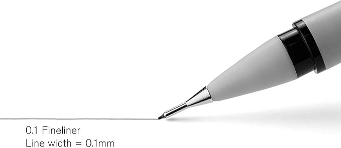 Winsor & Newton Fineliner Fine Point Pen Set, 0.1 mm Tip, Set of 5, Black